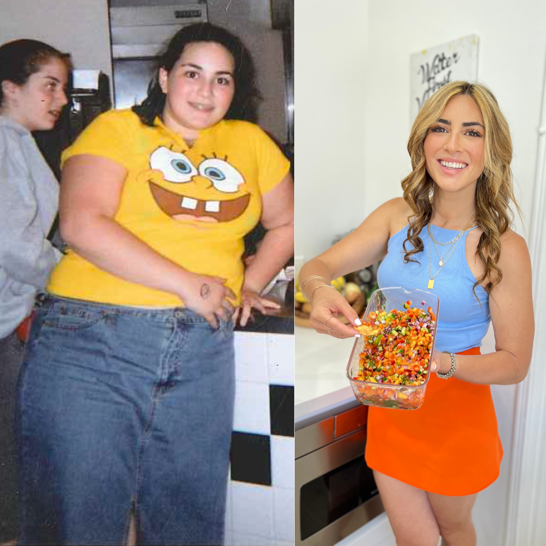 Ilana Muhlstein before and after her 100 lb weight loss transformation